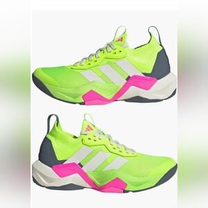 Adidas Women's Lime Green and Hot Pink Athletic Shoes